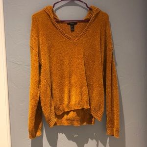 hooded v neck sweater